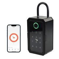 Caja fuerte con huella dactilar y teclado numérico, resistente al agua, compatible con Bluetooth, Alexa, Google Assistant y Tuya, aluminio, ideal para Airbnb, propiedades y acceso remoto (negro). - details 2