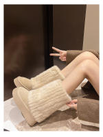 Botas De Nieve Para Mujer Con Aumento De Altura Y Suela Gruesa 2024. Botines De Invierno Con Forro De Peluche Y Algodón Espeso. Material De La Parte Superior PU. Botas De Media Caña. - details 15