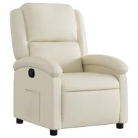 vidaXL Sillón reclinable de cuero sintético Negro, Crema, Gris Sillon Dormitorio Sillon Comodos Silla Relax Sillón Sofá - details 1