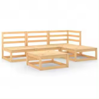 VIDAXL 3075489 sofás para jardín de madera maciza de pino con un acabado en color natural madera vida xl - 1