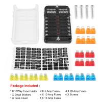 Bloque De Fusibles De Coche O Barco 6- O 12- Maneras Con Indicador LED 12V 32V Panel De Distribución De Energía Impermeable Para Automóviles Y Marine Metal + Plástico - details 1