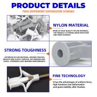 Pack De 10 Tubos De Expansión De Avión Plástico Para Techo Placas De Gypsum Expansión De Pared Hueca Tornillo Con Anclaje 3.5*50 + Plug 8*50 Material Plástico - details 4