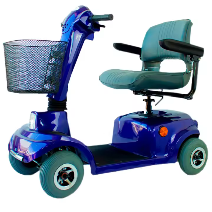 Mobiclinic Vehículo para personas con movilidad reducida Autonomía de 30 km Modelo Piscis Desmontable Manillar plegable Asiento giratorio Marca Española 4 ruedas 12V Azul - 1