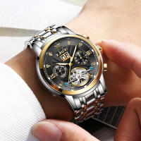 Reloj De Pulsera Automático LIGE 2024 Para Hombre Lujo Deportivo Resistente Al Agua Con Tourbillon Y Funciones Adicionales Acero Inoxidable - details 12