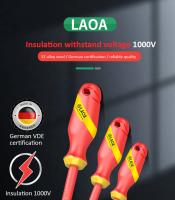 Llave De Crucero Aislada LAOA VDE Para Herramientas De Circuito Doméstico Acero Aluminizado Aislamiento Y Resistencia Al Corriente Cruz Y Plana Para Electricistas - details 0