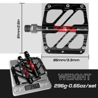 Pedales De Bicicleta BUCKLOS 3 Rodamientos Plataforma Plana Ultraligera Antideslizante Para MTB BMX Y Ciclismo En Carretera Material De Aluminio Color Negro/Gris/Rojo/Azul/Morado - details 2
