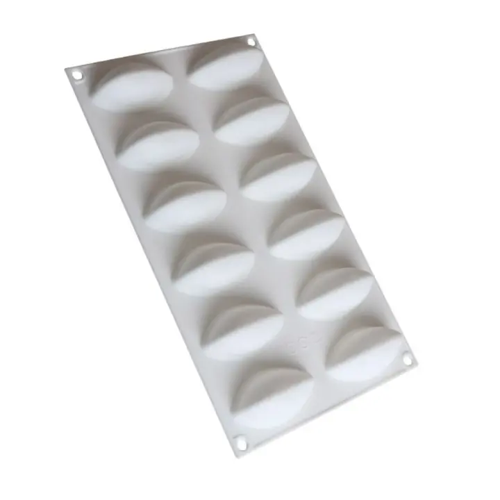 Molde De Silicona Para Pasteles 12 Cavidades Forma De Quenelle Herramienta Para Decorar Pasteles Chocolate Y Mousse Panal Ecológico Y Resistente Al Calor - 1