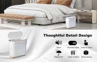 Bandeja De Papel Plástica Con Tapa De Presión, 12 Litros Para Baño Dormitorio Cocina Y Sala De Artesanías Reciclaje Ecológico - details 1