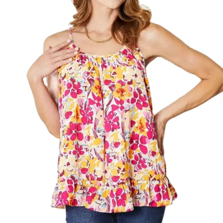 Camisola Floral De Verano Para Mujeres plus Size Con Volantes Y Hemorragia De Loto Estilo Chic Prairie Adapté Para El Medio Edad