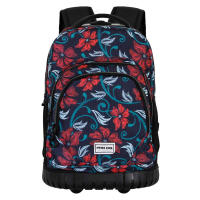 Mochila con Ruedas Flores, Mochila Trolley Grande Infantil 32x47x27cm, Material Escolar para Niñas de 6 a 12 años con 2 Compartimientos Bolsillo Frontal y Laterales, Color Negro - details 0