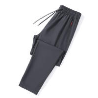 Pantalones Casuales Para Hombre Cintura Elástica Ajustados Algodón Ligero Estilo Coreano Azul Negro Gris Talla Grande - details 9