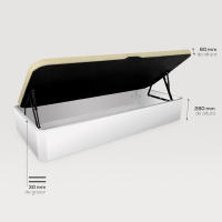 Pack Canapé Apertura Lateral gran almacenamiento con Colchón Viscoelástico Juno - Alta calidad - Altura 18cm (+-2cm) - Fabricado en España - Somnia Descanso [Envío y montaje incluido] - details 2