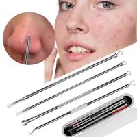 Set De 4 Piezas Para Eliminar Acné Y Quistes Punción Y Extracción De Puntos Negros Herramienta De Limpieza De Poros Agujas Y Pinzas Para Cuidado De La Piel - details 0