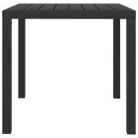 vidaXL Mesa de jardín de aluminio y WPC negra 80x80x74 cm - details 1