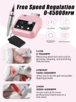 Máquina De Uñas Profesional 45000RPM Con Base Y Pantalla LCD Grande Herramienta De Esmeril Para Manicura Eléctrica En Salón - details 3