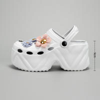 Sandalias De Tacón Alto En Imitación De Cuero Con Patrón De Flores Rosa Y Morada Moda Nueva X8809 Para Mujer Casual - details 7