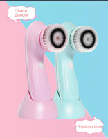 Limpiador facial eléctrico tres en uno, cepillo de limpieza facial con masaje giratorio multifunción, dispositivo de limpieza facial para limpieza de poros y espinillas, rosa - details 14
