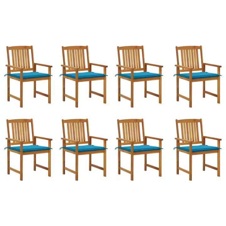 vidaXL Sillas de jardín con cojines 8 uds madera maciza de acacia - 1