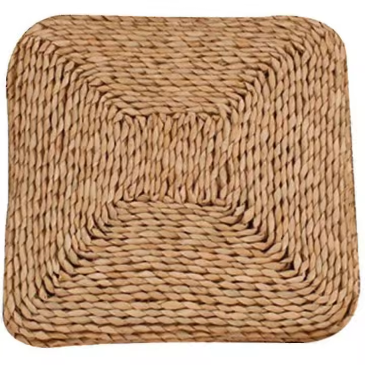 Cojín de suelo cuadrado tatami natural, cojín de futón, cojín de Silla, cojín de asiento Gruesto, cojín de paja Tejida - 1