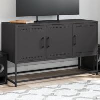 vidaXL Mueble para TV de acero 100,5x39x60,5 cm en color Negro/Blanco/Antracita y más | almacenamiento funcional diseño moderno para baño dormitorio sala - details 0