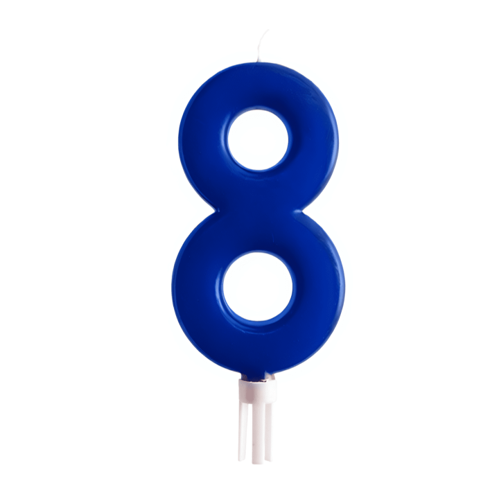 Vela Cumpleaños Gigante 8 - Plástico Cera de Parafina - Sin Fragancia - Mecha Libre de Plomo