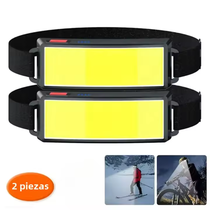 Linterna Frontal LED COB 180° Con 3 Modos Recargable Por USB Lámpara De Cabeza Para Senderismo Y Camping - 1