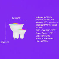 Bombilla LED Inteligente GU10 Tuya Bluetooth/Wifi RGB 220V Luz De Escenario Dimmable Compatible Con Alexa Y Google Para Decoración De Hogar - details 5