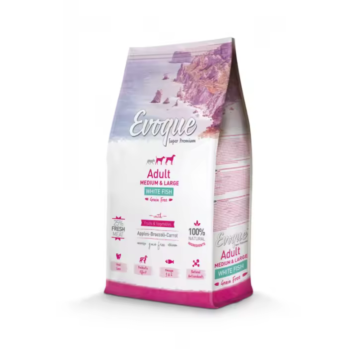 EVOQUE ADULT MEDIUM/LARGE PESCADO BLANCO 12 Kg, - 1