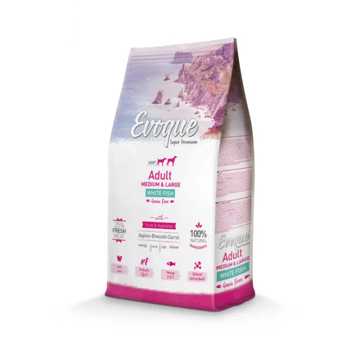 EVOQUE ADULT MEDIUM/LARGE PESCADO BLANCO 12 Kg, - 1