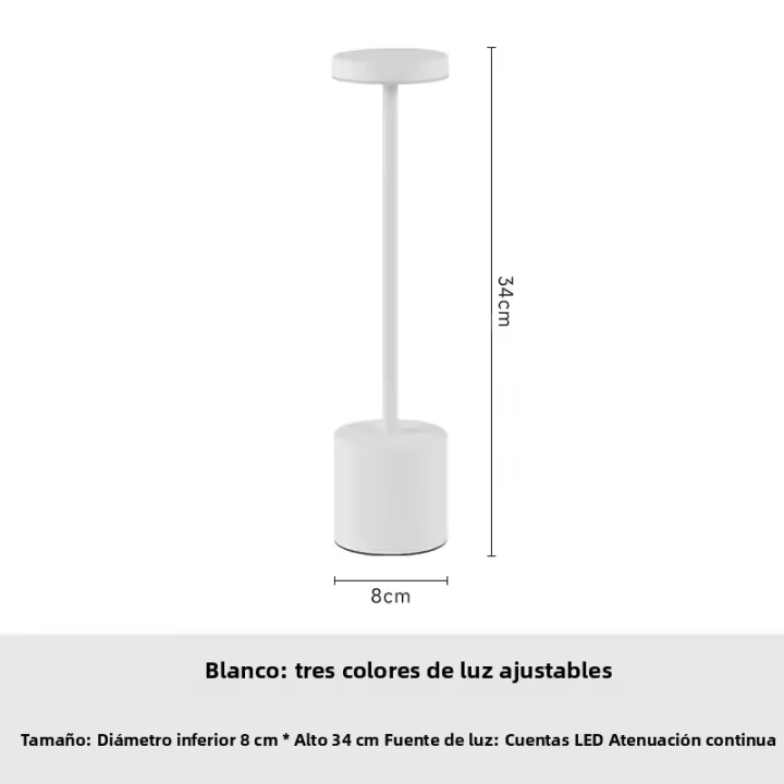 Lámpara De Mesa Recargable Táctil De Metal Con Luz LED Ambiental En Tres Colores Decoración Interior Creativa Para La Cama - 1