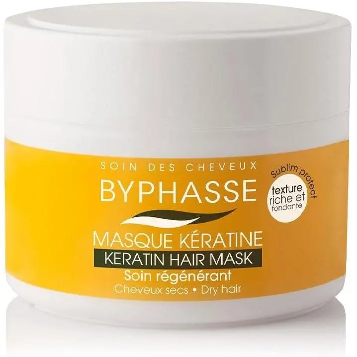 MASCARILLA KERATINA CABELLOS SECOS BYPHASSE  250ML Refuerza y nutre en profundidad. - 1