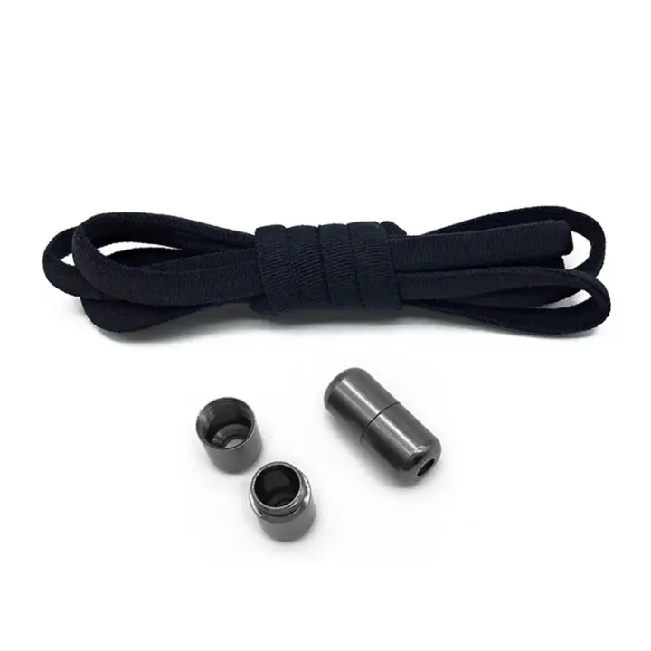 Par De Cordones Elásticos Sin Atar Para Niños Y Adultos Zapatillas Cuerda Redonda De Metal Para Zapatos Semicírculo - 1