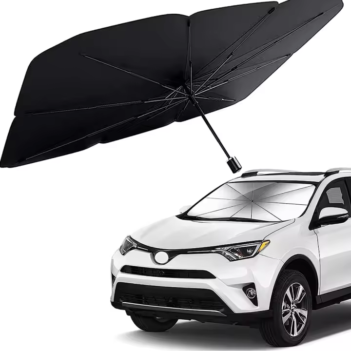AYA MARKT Parasol Coche Delantero, parasol coche Parabrisas, Parasol interior para Coche Parabrisas abatible, Despegable Sombrilla del Coche 130x75CM,pasasol coche despegable - 1