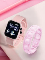 Reloj Inteligente Para Niños 2PCS Pulsera Deportiva Estilo Simple Y Moda Pantalla Táctil Regalo Para Chicos Y Chicas - details 2