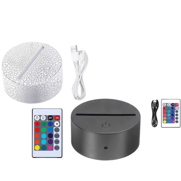 Lámparas LED 3D Luz Nocturna Con Control Remoto Inteligente Y Cable USB RGB Para Decoración De Dormitorio Regalos - 1