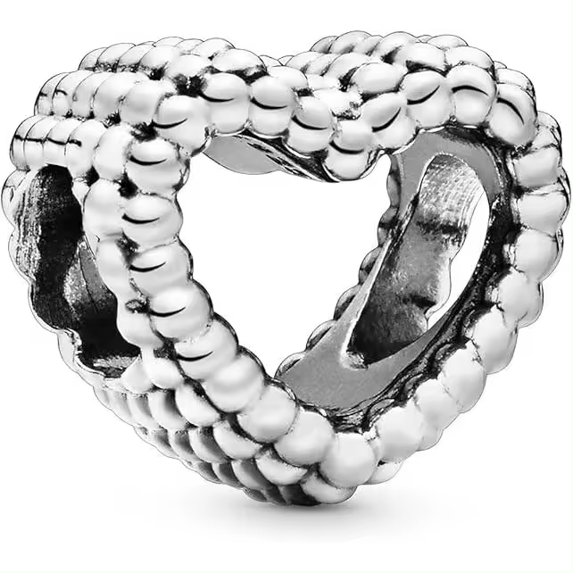 PANDORA Purely Dije con cuentas en forma de corazón abierto，Incluye Caja Original - 1