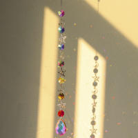 Colgante De Cristal Suncatcher Estrella Luna Mariposa Pluma Prisma Bola Decoración De Luz Para Ventana Y Habitación Moderno Sin Montaje Necesario - details 7