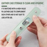 6 piezas de acero inoxidable cuchara de oído limpiador de cera de oído, juego de removedor de cera de oído reutilizable para uso personal y doméstico Herramientas de limpieza de oído (verde) - details 2