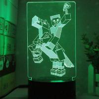 Luz Nocturna 3D LED Mi Mundo Con Control Remoto Y Cable USB Decoración De Navidad Regalo Para Fanáticos Del Juego 16 Colores - details 3