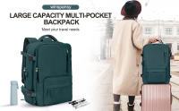 Mochila De Viaje 35L Aprobada Para Equipaje De Mano Personal De Avión Impermeable Weekender Para Hombres Y Mujeres Con Compartimento Para Computadora Y Zapatillas - details 0