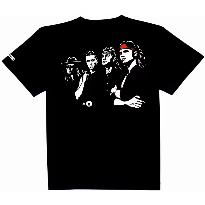 Camiseta Negra Manga Corta Banda Española Heroes Algodon Unisex del Musica Rock Silencio Pop - 1