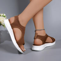 Sandalias De Verano Para Mujer 2024 Cómodas Y Casuales Con Plataforma Y Tacón Medio Talla Grande 43 Material Superior Mesh - details 21