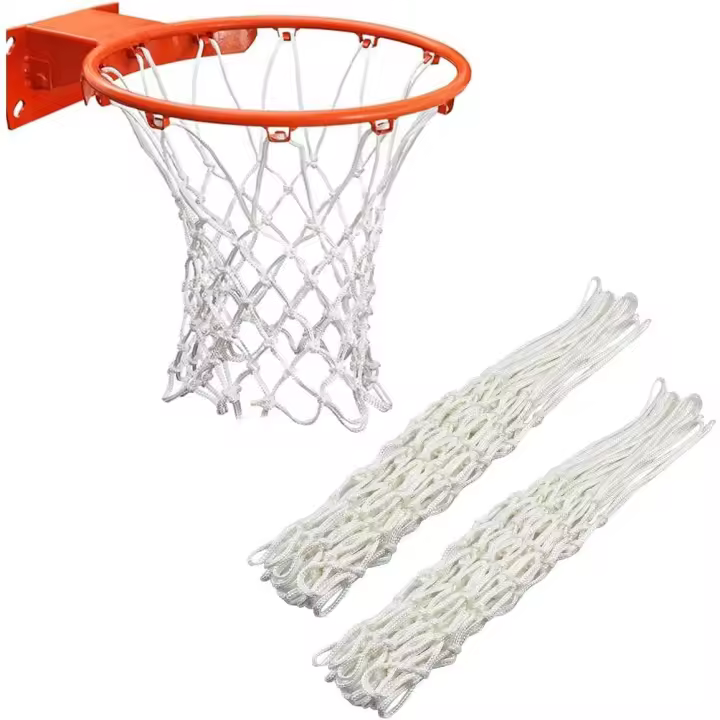 Red de baloncesto resistente de 2 paquetes, repuestos compatibles, red de aro de baloncesto estándar de 12 bucles para equipos de fitness en interiores y exteriores (blanco) - 1