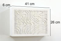 Cuadroexpres - Tapa de Contador Pintada a Mano 37x22x4 cm (41x26x6 medida exterior) Minimalista, Ondas en gris y blanco, Con tornillos para colocar en la pared. Moderna, 100% Original, Muy Decorativa. Fabricada en España - details 1