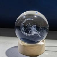 Lámpara De Noche De Cristal Con Diseño 3D De Luna Y Fae Tirada Grabada Regalo Creativo Para Cumpleaños Para Novia O Esposa - details 3