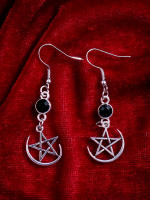 Pendientes Colgantes Góticos Estrella Luna Punk Y2K Para Mujeres Y Hombres Joyería De Fiesta Trenzada Plata Color Nueva Tendencia 2023 - details 0