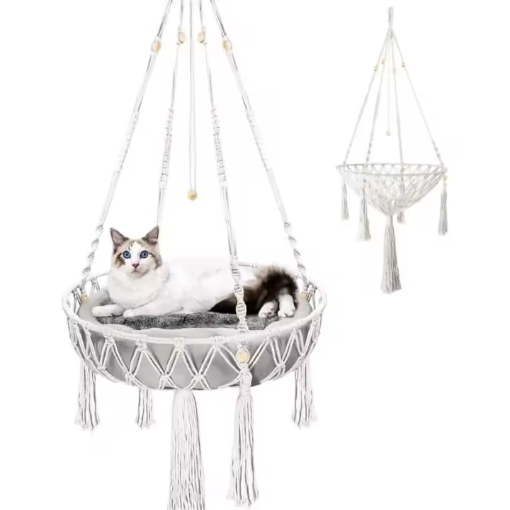Hamaca para Gatos, Cama Colgante de Algodón para Gatos, hamaca de Ventana, Cama para Gatos, NIDOS colgantes para dormir, jugar, escalar y descansar - 1