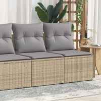 vidaXL Set sofás jardín y cojines 2 pzas ratán sintético acacia beige en color beige y gris/Marrón/Negro y crema y más | acolchados duraderos para sofás de jardín terraza exterior - details 0