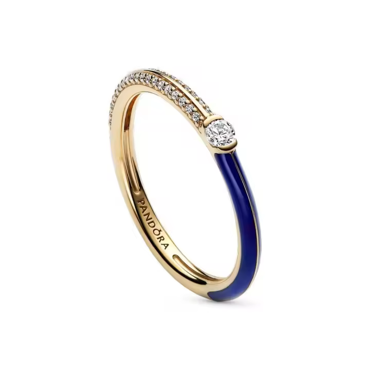 162528C01 - Anillo Pandora ME con un recubrimiento en oro de 14k Dual Azul & Pavé Pandora 162528C01 PANDORA Silver  Anillo Pandora original - 1