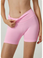 Shorts De Yoga Sin Costuras 4.5" Scrunch Bum Bandas Altas De Ribbed Algodón Para Gimnasio Shorts De Ciclismo De Alta Estirabilidad - details 6